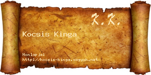 Kocsis Kinga névjegykártya