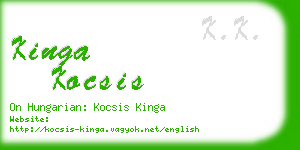 kinga kocsis business card